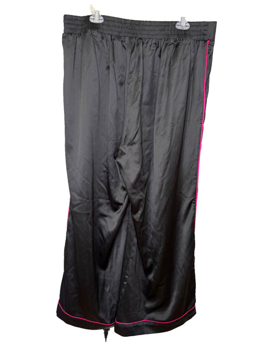 Torrid Wide Leg High Rise Streaky Satin Pants Womens 1R Black Pink Pull On - Picture 3 of 3